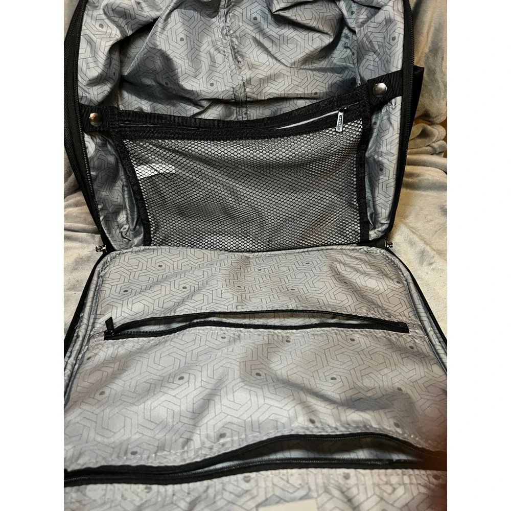 Delsey Black Rolling Carry On Tote Bag Travel Luggage Organizer 15